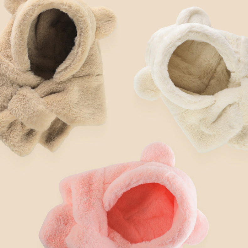 🅽🅴🆆 くまさんファーフードマフラー(4color)