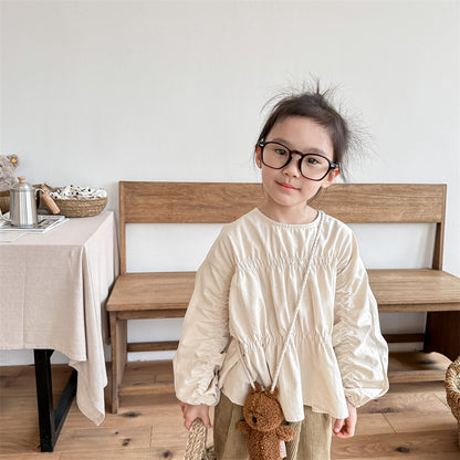 シャーリングガールブラウス(2color)