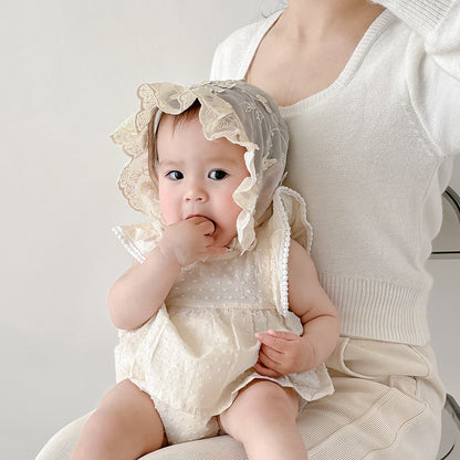 ベビーレースデザインボンネット(4color)