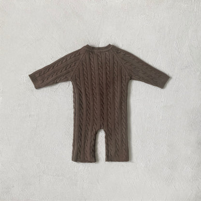 縄編みショコラニットロンパース(3color)
