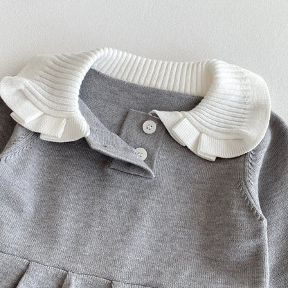 ニットグレーワンピース