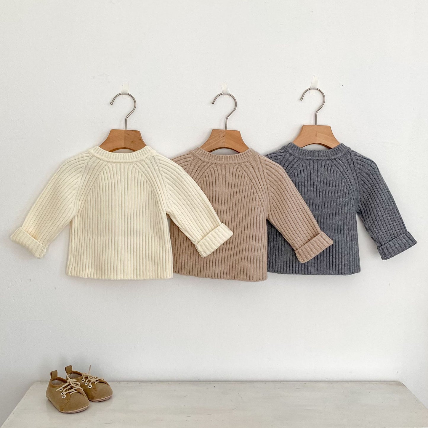 シンプルリブニットカーディガン(3color)