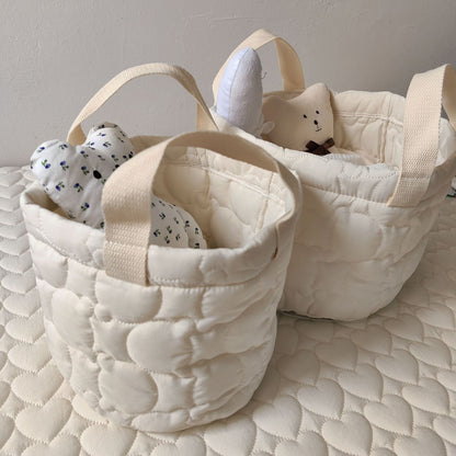 ぷっくりベアキルティングバスケット(2color)