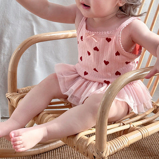 🅽🅴🆆 [3color / 66-90]ラブリーベビーサマーキャミロンパース