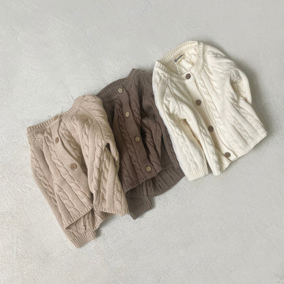 縄編みショコラニットカーディガン(3color)