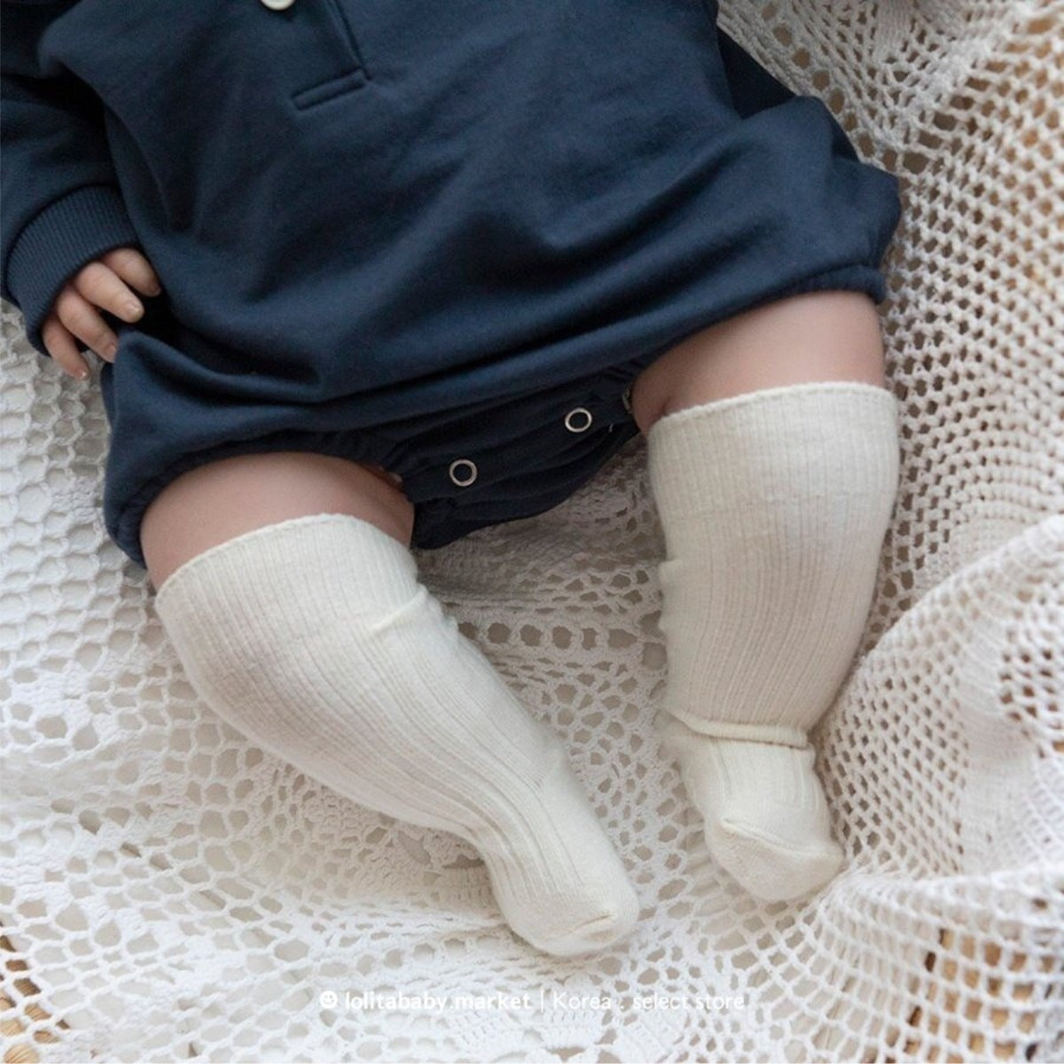 丸襟ラインロンパース(2color)