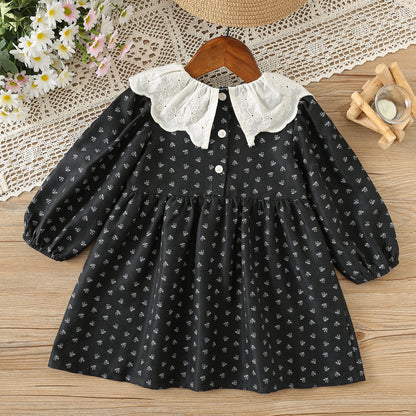 🅽🅴🆆 モノトーン小花柄ワンピース