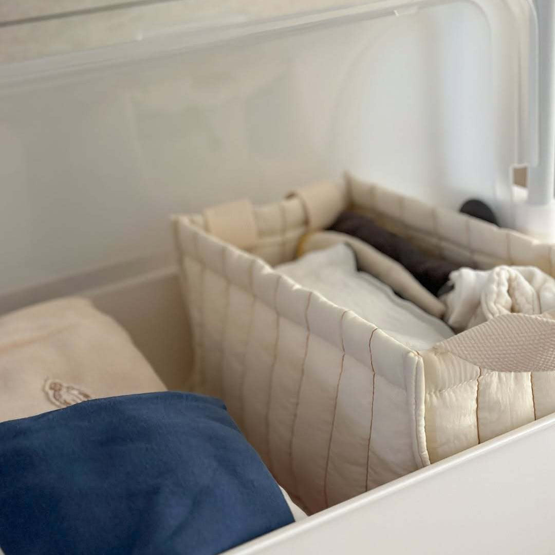 ナチュラルキルティングベビーバスケット(2size)