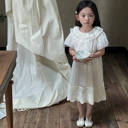 ヨーロピアンパフレースドレス(2color)