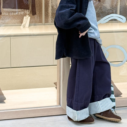 [2color / 80-130] ストレートワイドパンツ