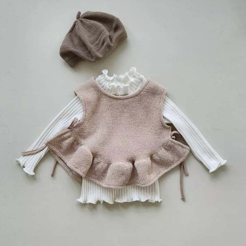 サイドリボンフリルベスト(2color)