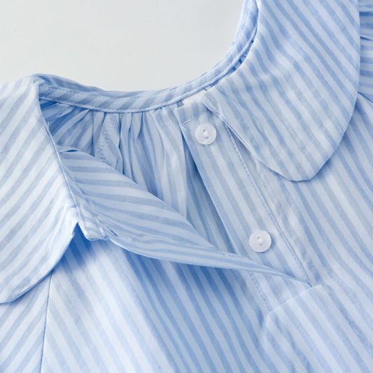 ストライプチュールシャツワンピース