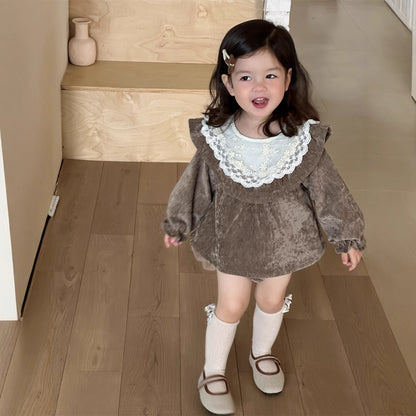 🅽🅴🆆 ベビーベロアワンピロンパース(2color)