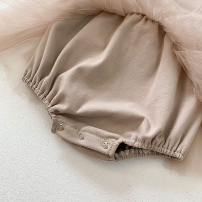 パフスリーブベビーワンピロンパース(2color)