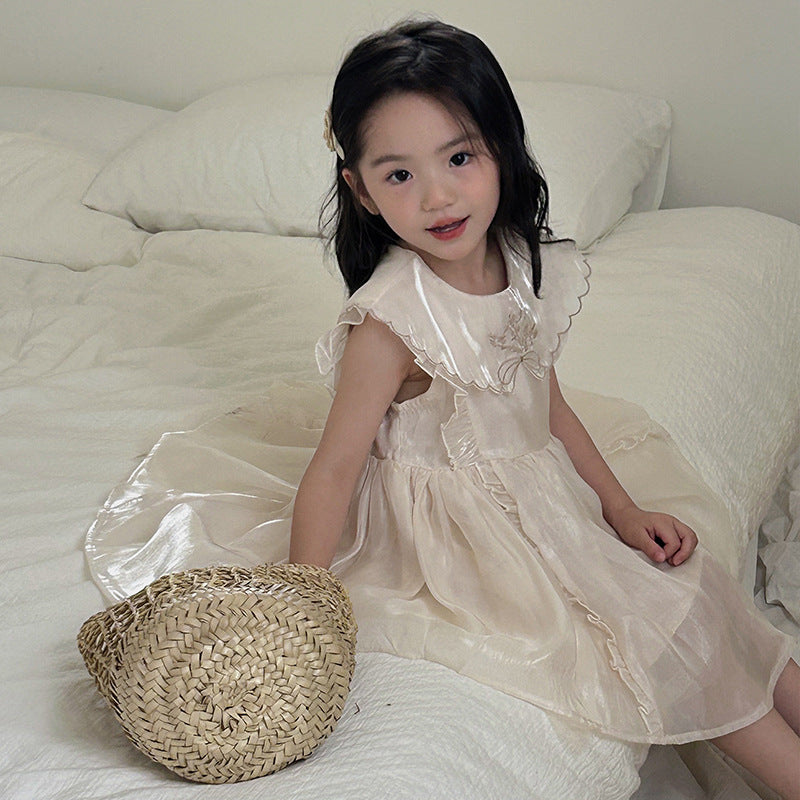 フリルシフォンノースリーブワンピース