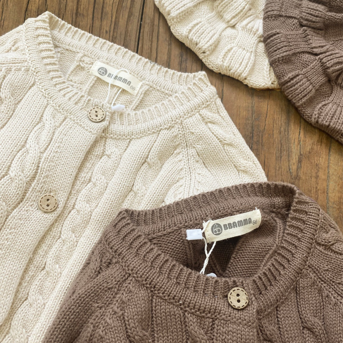 縄編みショコラニットカーディガン(3color)