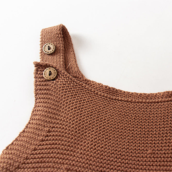 レインボーベビーニットサロペット(3color)