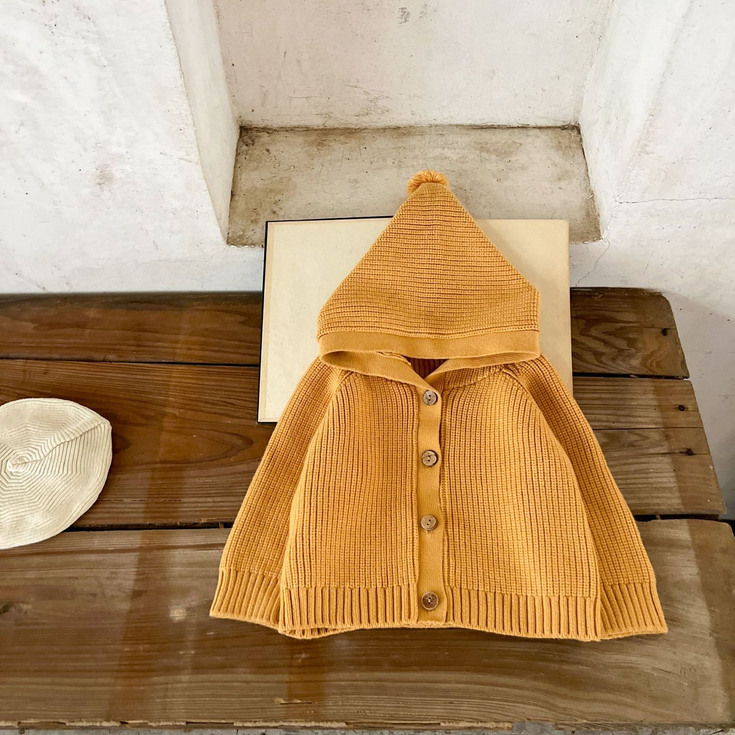 とんがりフードカーディガン(3color)