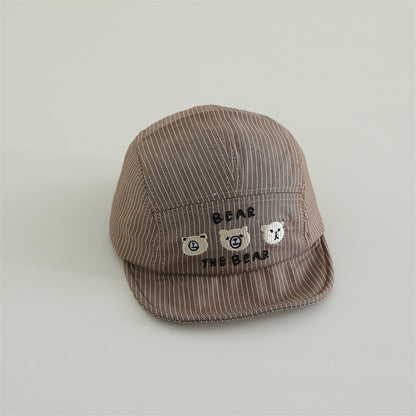 [4color / one size] ゆるべあ刺繍ベビーキャップ