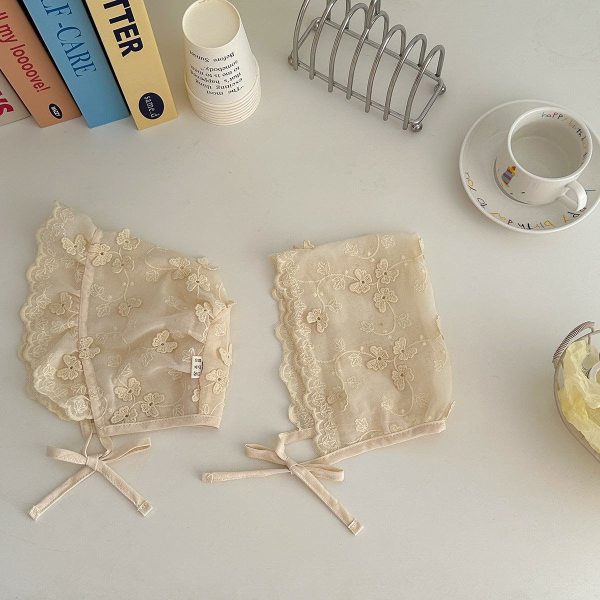 ベビーレースデザインボンネット(4color)