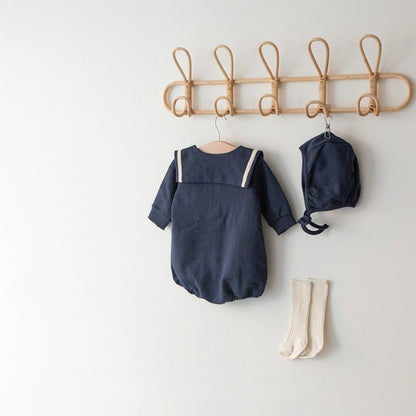 丸襟ラインロンパース(2color)