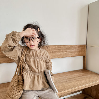 シャーリングガールブラウス(2color)