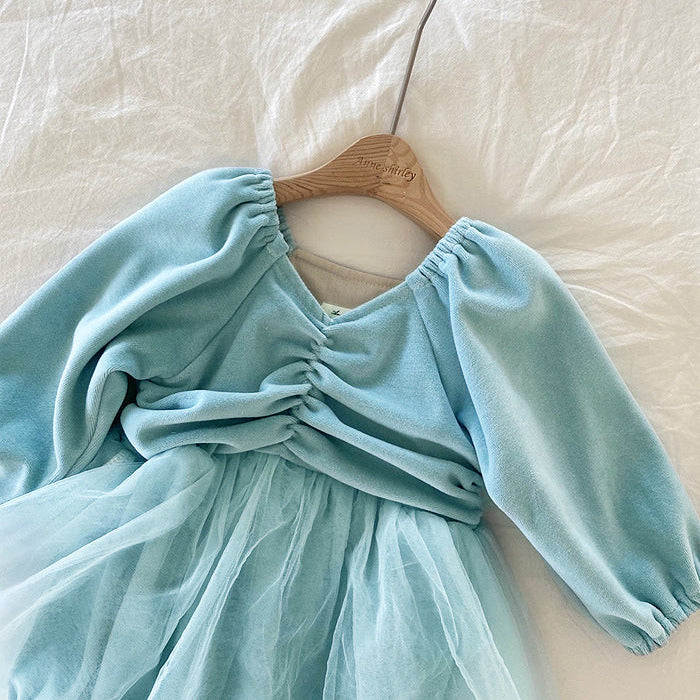 ベルベットギャザーロンパース