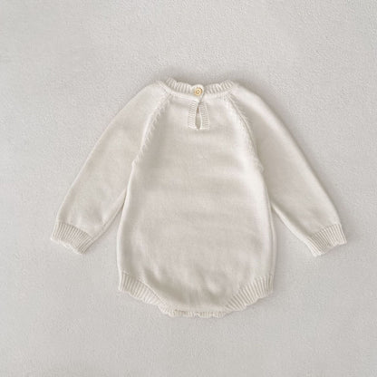 デイジー刺繍ニットロンパース