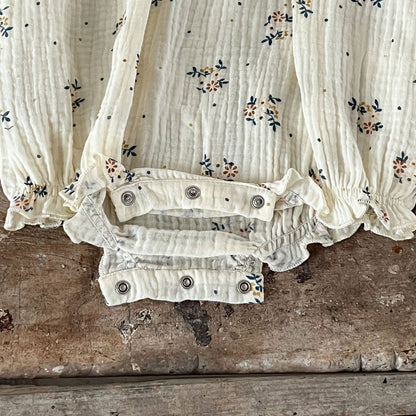 カントリーコットン長袖ロンパース