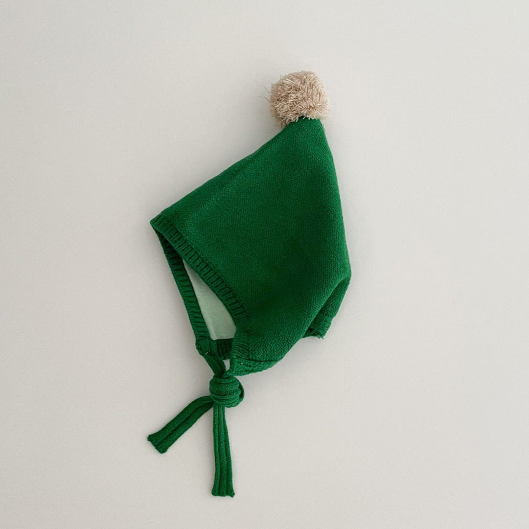 とんがりボンボンニットボンネット(10color)