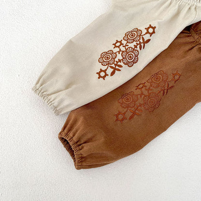 カントリースリーブ刺繍ロンパース(2color)