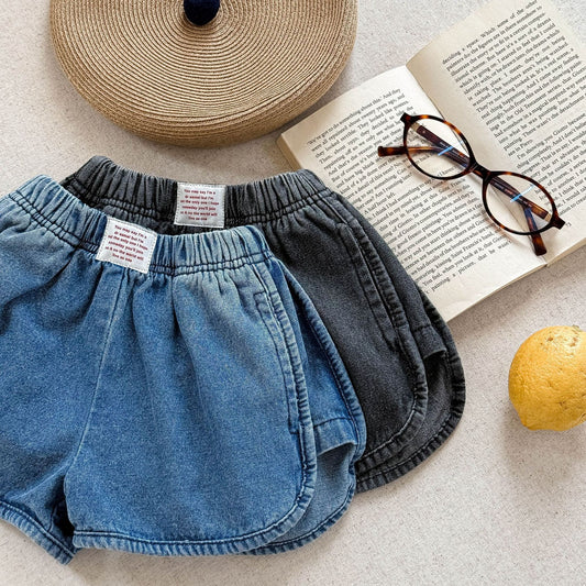 🅽🅴🆆 [2color / 80-130] デニムスリットショートパンツ