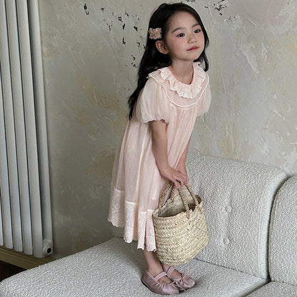 ヨーロピアンパフレースドレス(2color)