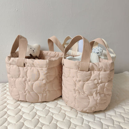 ぷっくりベアキルティングバスケット(2color)