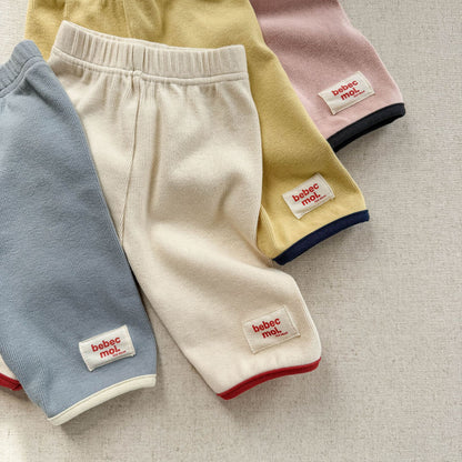 [4color / 80-130] パイピングカラーリブパンツ