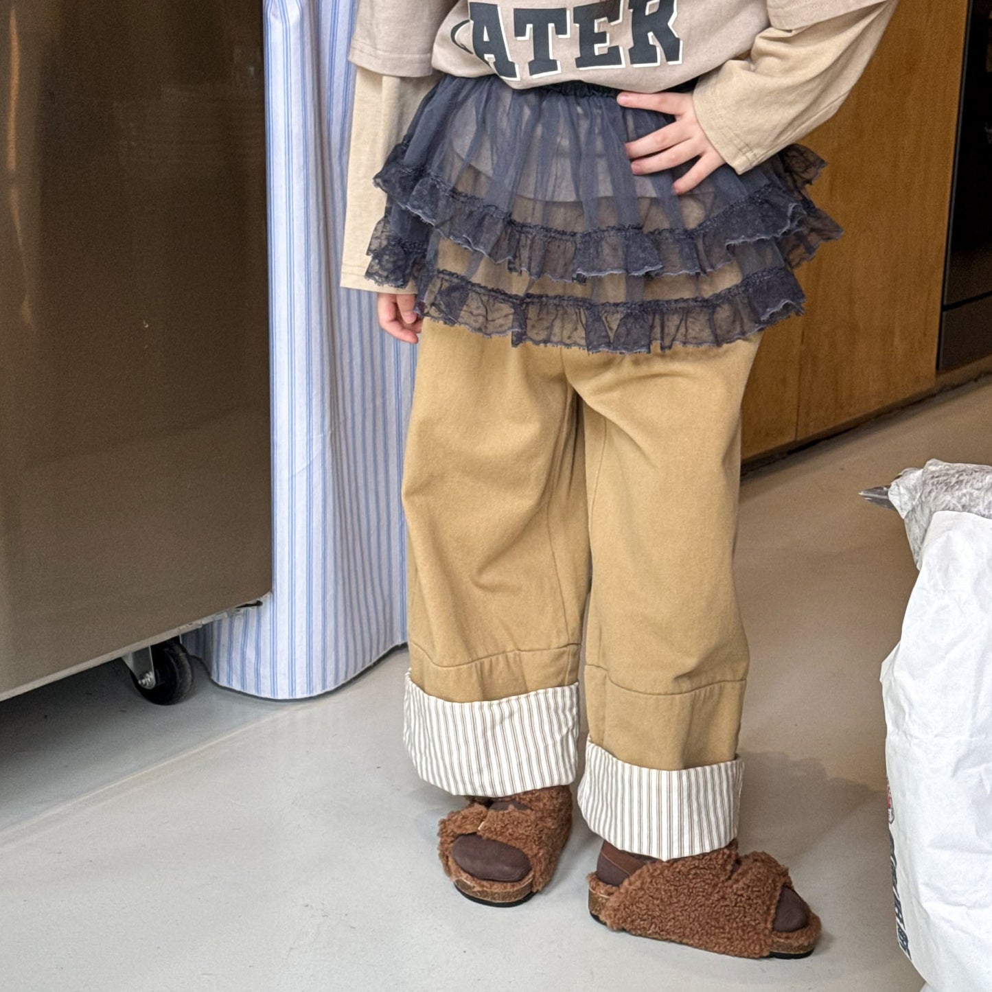 [2color / 80-130] ストレートワイドパンツ