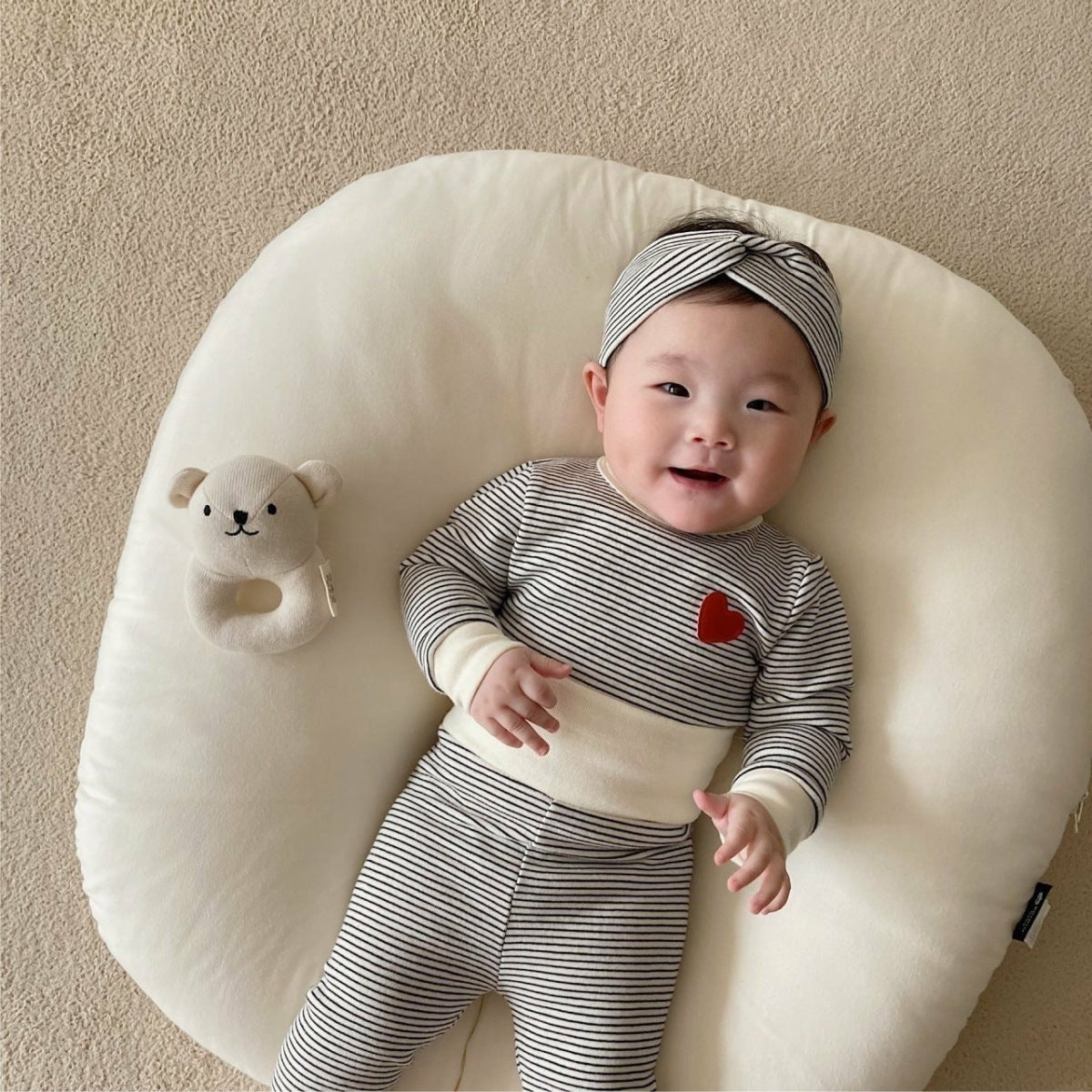 ナチュラルベビールームウェア3点セット(2color)