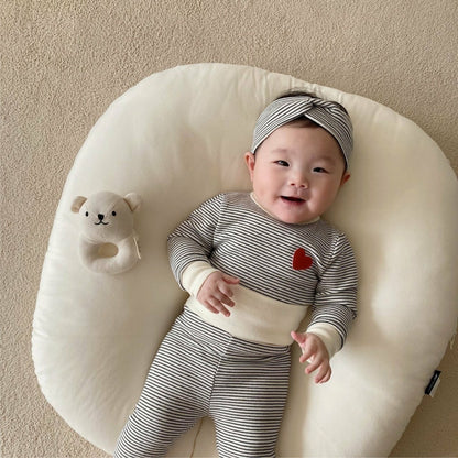 ナチュラルベビールームウェア3点セット(2color)