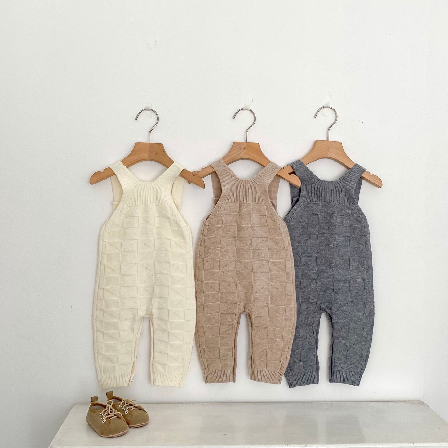 ベビーサロペットロングニット(3color)