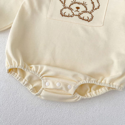 イラストべあ長袖ロンパース