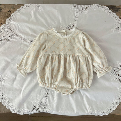 ヨーロピアン柄ロンパース