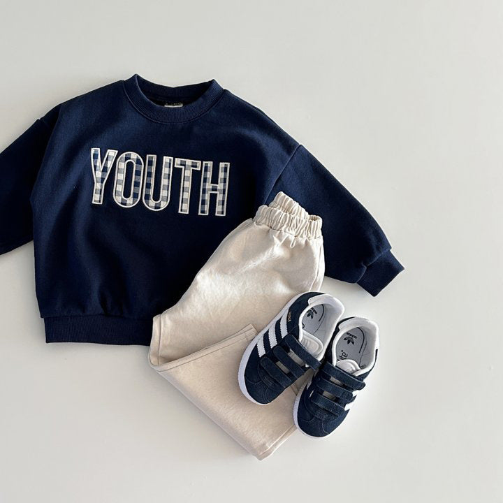 [2color / 80-130] チェックYOUTHスウェットトップス