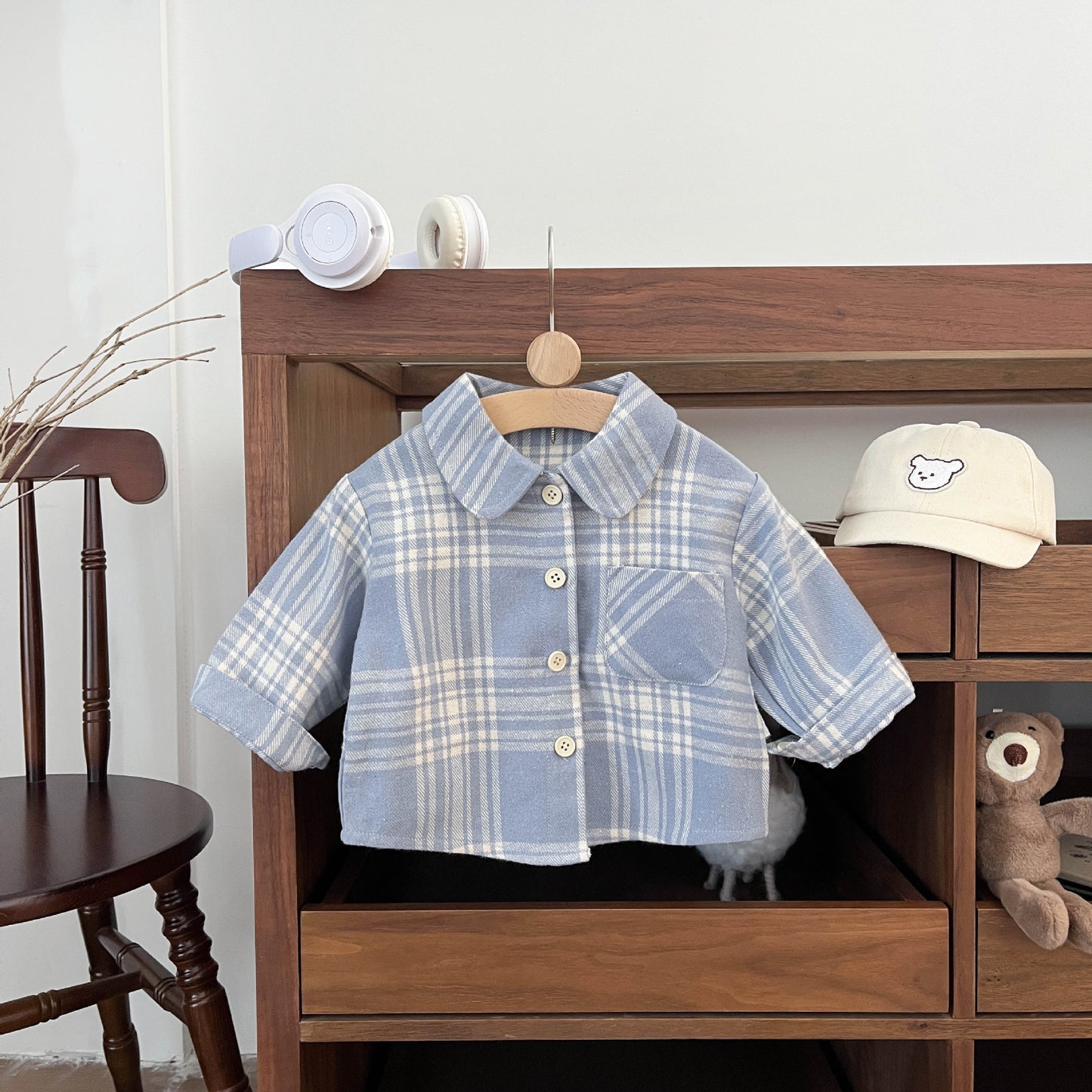 カジュアルコットンチェックシャツ