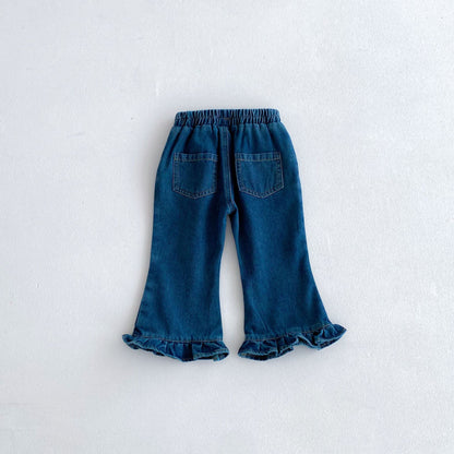 裾フレアデニムパンツ(2color)
