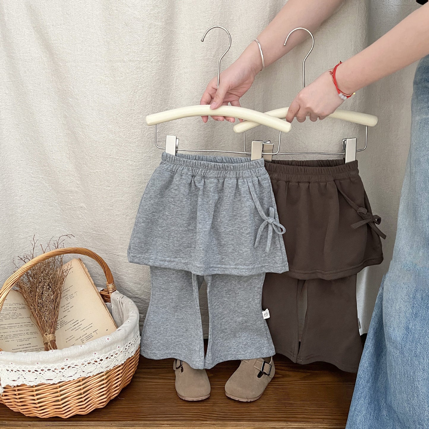 フェイクピースフレアパンツ(2color)