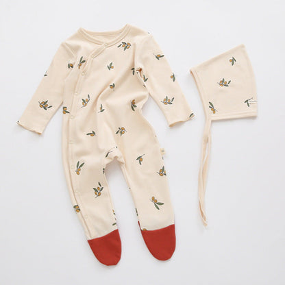 北欧バイカラーベビーロンパースセット(3color)