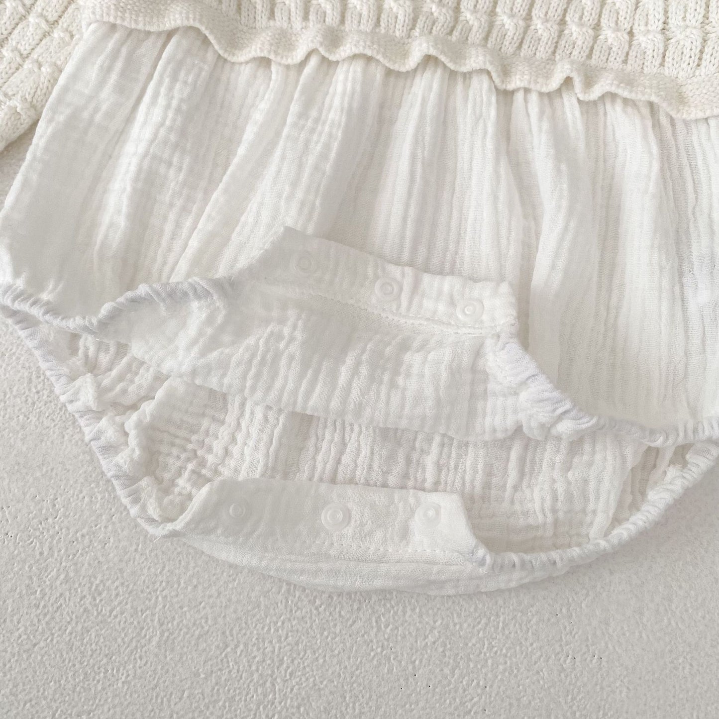 デザインニット切り替えロンパース