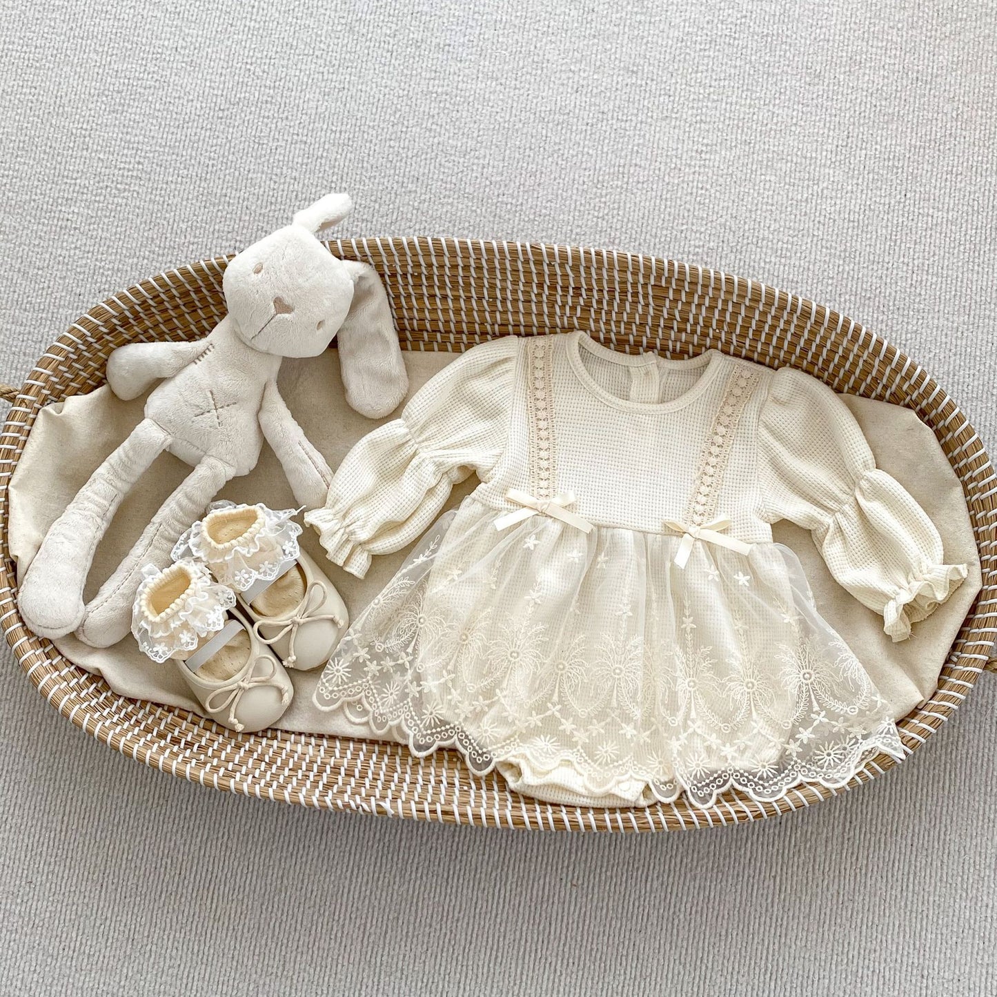 ラインリボンワンピロンパース