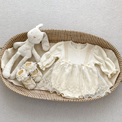 ラインリボンワンピロンパース