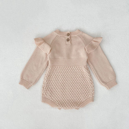 ベビークロッシェフラワーロンパース